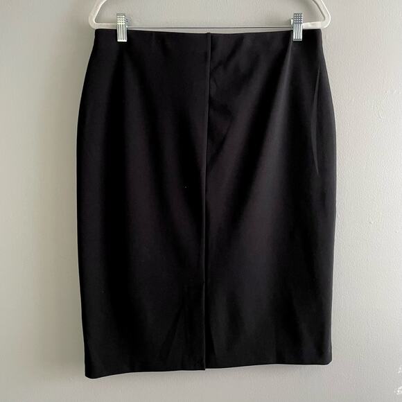 NYCC Size L Black Pencil Skirt Pull On Stretch Polyester/Spandex Blend - Picture 2 of 6